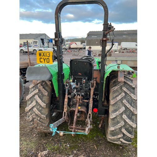 375 - Deutz 65 2WD tractor. Runs. 2013. Reg WX13 CYO.