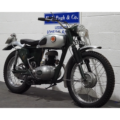 849A - Francis Barnett Falcon motorcycle. 1960. 250cc.
Frame No. BBC14797
Engine No. 842A11688
Runs and rid... 