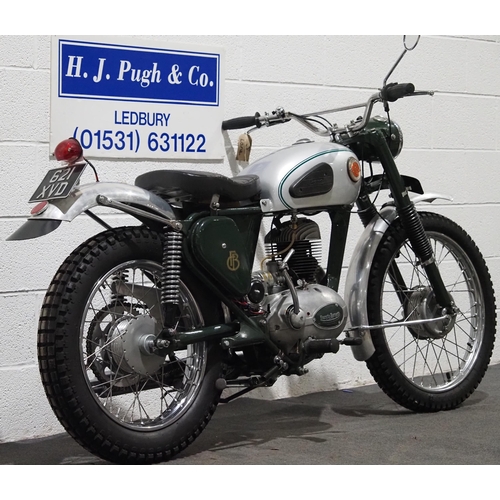 849A - Francis Barnett Falcon motorcycle. 1960. 250cc.
Frame No. BBC14797
Engine No. 842A11688
Runs and rid... 