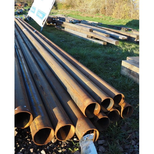 1256 - Steel tubes 8.0m x 100 diameter - 8