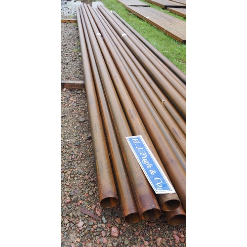 1257 - Steel tubes 8.0m x 100 diameter - 8