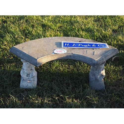 590 - Curved garden bench