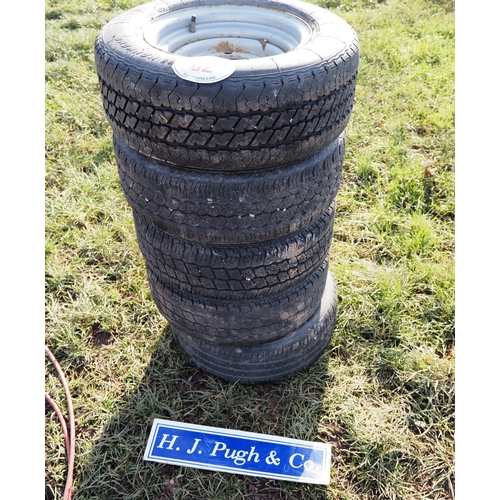 62 - Ifor Williams wheels and tyres 195/60R12C - 5