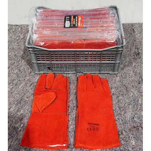 789 - 12 Pairs of leather welding gloves XL