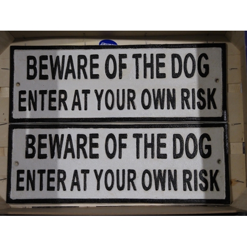 832 - 2 Cast iron signs - Beware of the Dog 5