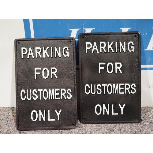 845 - 2 Cast iron parking signs 14