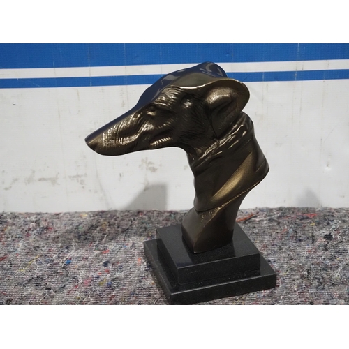 857 - Bronze greyhound head 9