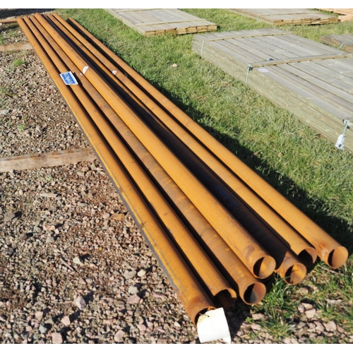 1257 - Steel tubes 8.0m x 100 diameter - 8