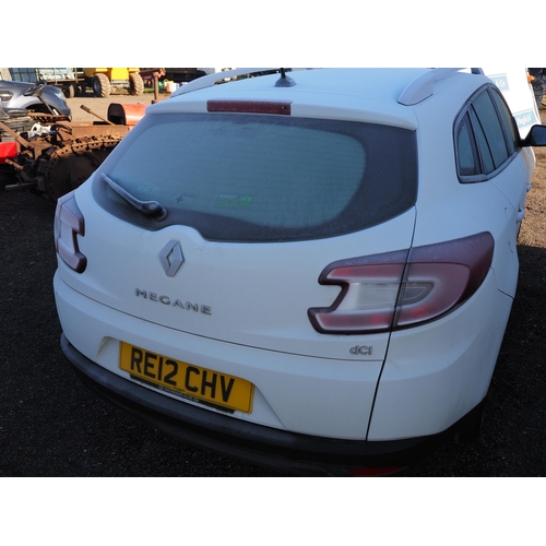 1401 - Renault Megane DCi estate. MOT until 17/1/24. Reg. RE12 CHV. V5 and keys in office