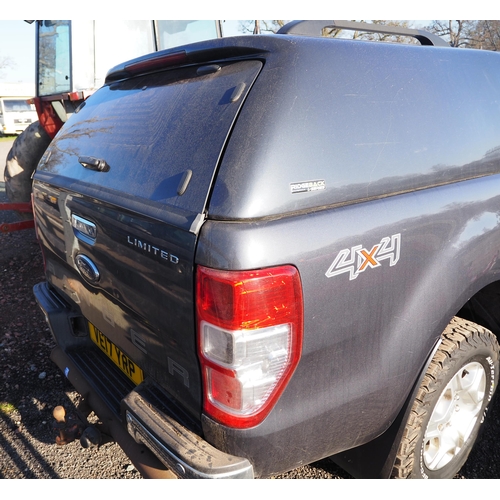 1404 - Ford Ranger Limited 4X4 TDCi Auto, 2017. 2198cc. Runs and drives. Leather, heated seats, sat. nav. 5... 