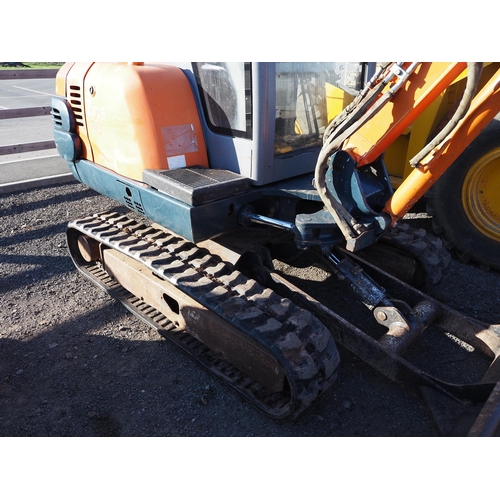 1407 - Hitachi 3 Ton digger, 2006. Runs and drives. Showing 4200 hours. Key in office