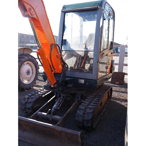 1407 - Hitachi 3 Ton digger, 2006. Runs and drives. Showing 4200 hours. Key in office