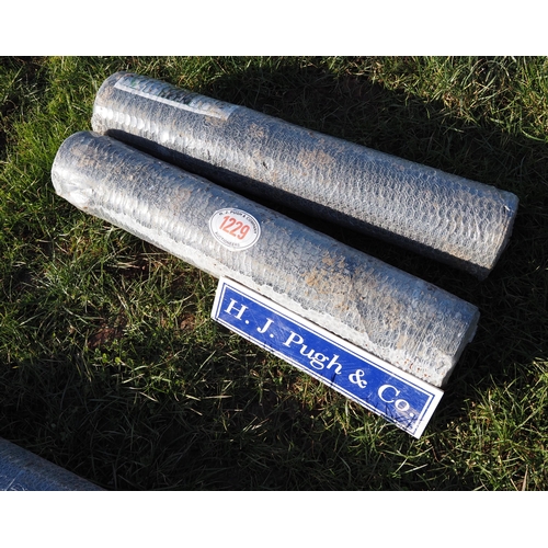 1229 - 2 Rolls of rabbit netting 900x13mmx50m