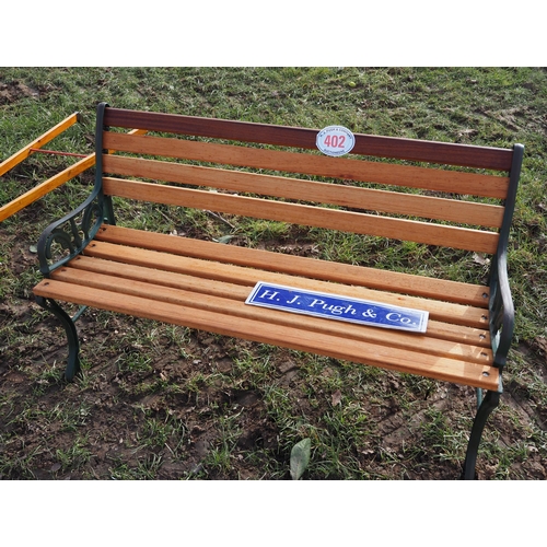 402 - Garden bench 4ft, restored with new Sapele hardwood