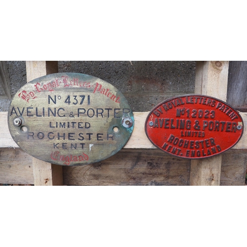 23 - 2-  Name plates on board to include Aveling & Porter