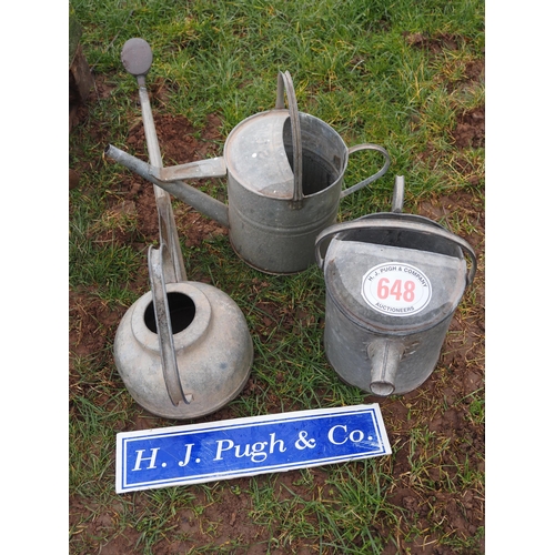 648 - Galvanised watering cans - 3