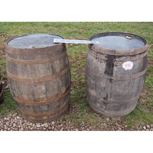 696 - Wooden cider barrels - 2