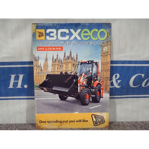 137 - Tin sign - JCB 3CX eco 27.5x19.5