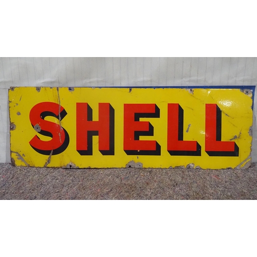 140 - Enamel sign - Shell  18x54