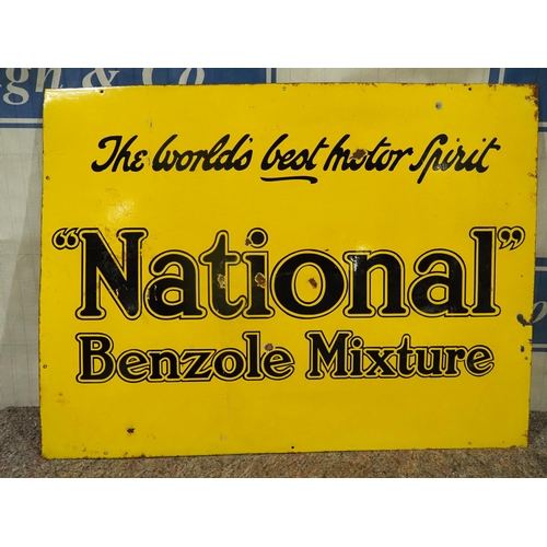 142 - Enamel sign - National Benzol Mixture  36x48