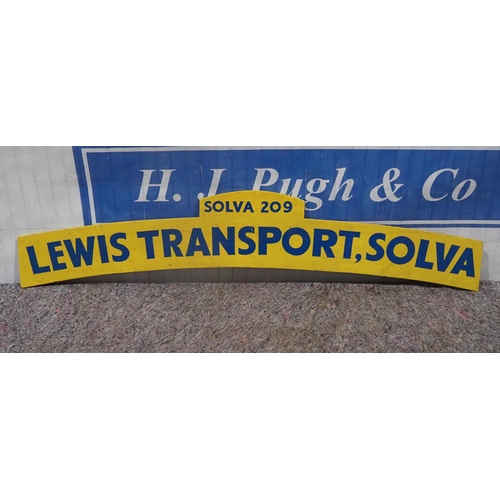 149 - Wooden double sided sign - Lewis Transport 9x54.5