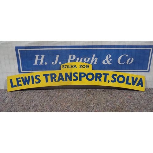 149 - Wooden double sided sign - Lewis Transport 9x54.5