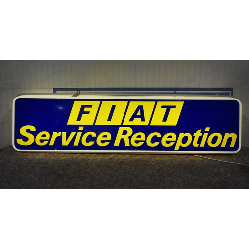 150 - Double sided illuminated sign - Fiat Service Reception 17x62