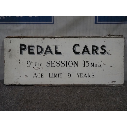 154 - Double sided wooden sign - Pedal Cars 26x61