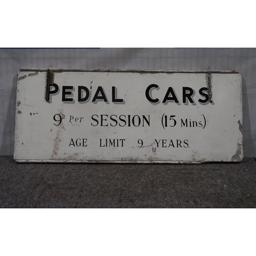 154 - Double sided wooden sign - Pedal Cars 26x61