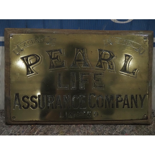 195 - Brass plaque- Pearl Life Assurance 9