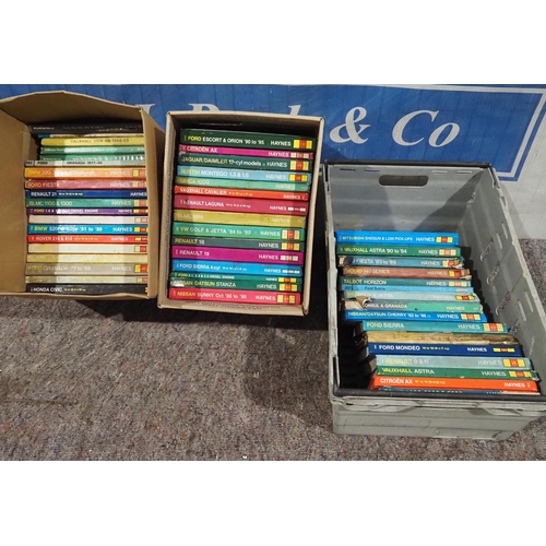 82 - Large Quantity of Haynes manuals to include VW Golf, Ford Escort and Jaguar etc - being sold in aid ... 