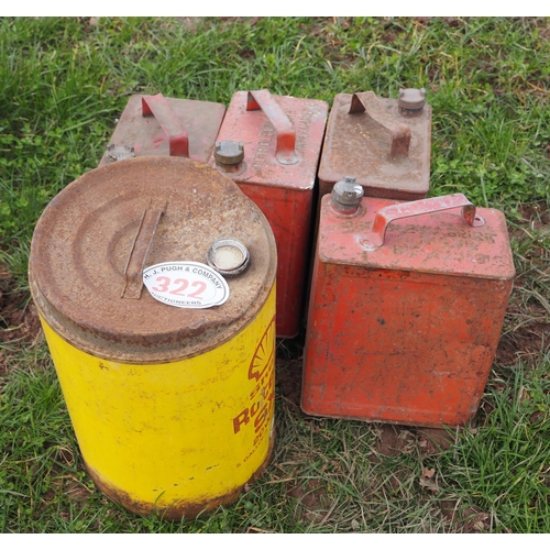 322 - Petrol cans and Shell can