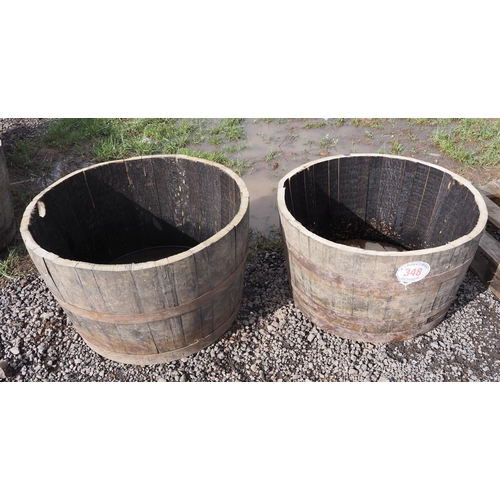 348 - Half barrel planters - 2