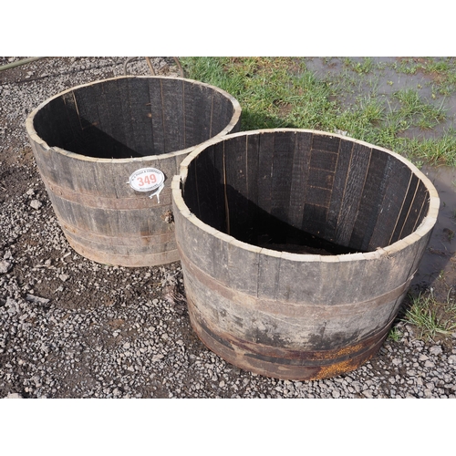 349 - Half barrel planters - 2