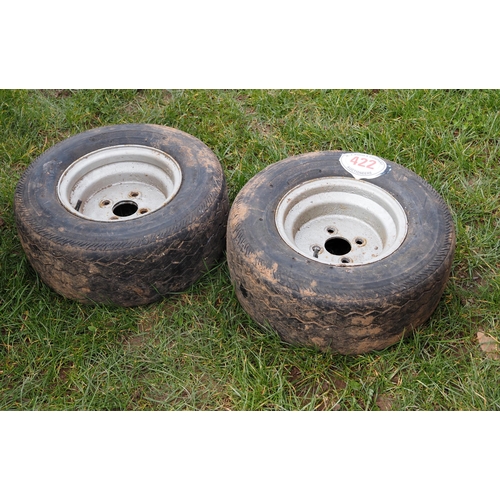 422 - Pair of wheels and tyres 20.5 x 8 - 10