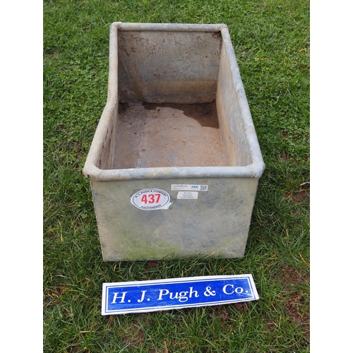 437 - Galvanised trough 3' x 1'6