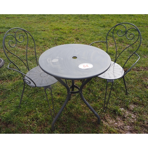 64 - Garden table with 2 chairs