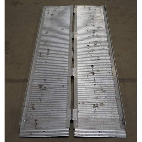 573 - Folding metal ramps 1.8m x 70cm