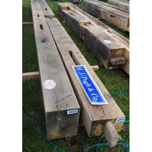 1003 - Machined oak beams 4.6m x 195mm x 245mm - 2