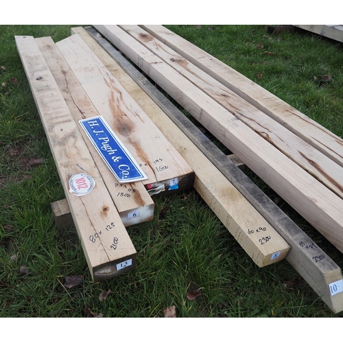 1012 - Oak beams average 1.9m x 75mm x 155mm - 5