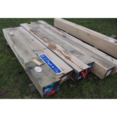 1016 - Oak beams average 2m x 175mm x 175mm - 6