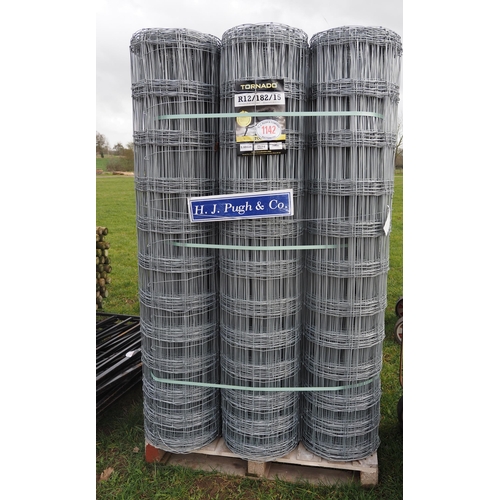 1142 - 9 Rolls tornado wire R12/182/15 100m