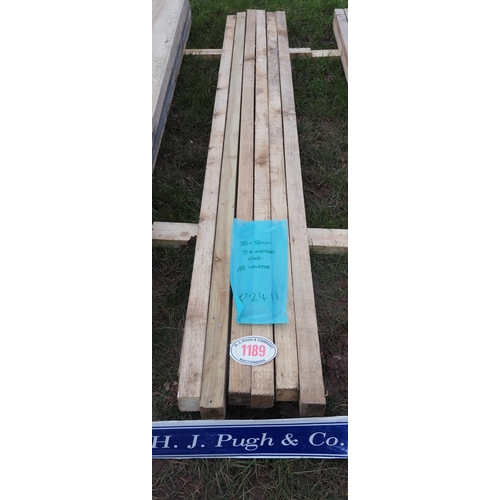 1189 - Softwood timbers 2.4m x 50mm x 50mm - 12