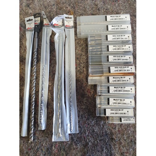 589 - Over 100 assorted masonry, HSS and multi drill bits