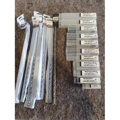 592 - Over 100 assorted masonry, HSS and multi drill bits