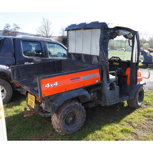1383 - Kubota Mule, 2011. All works apart from 4WD cable is broken. Showing 2390 hours. Reg. VX60 GSO. V5 a... 