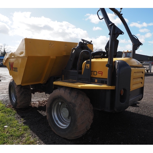 1571 - Wacker Neuson TD9 dumper. Runs and drives, showing 4175 hours. Keys in office