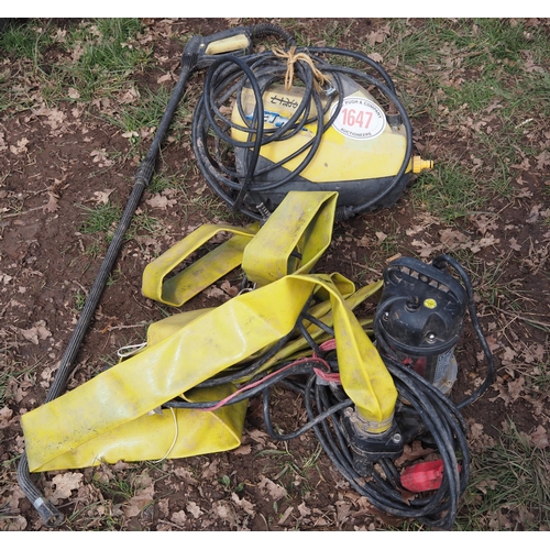 Submersible pump and pressure washer