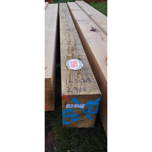 956 - Oak beam 2.9m x 145mm x 245mm - 1