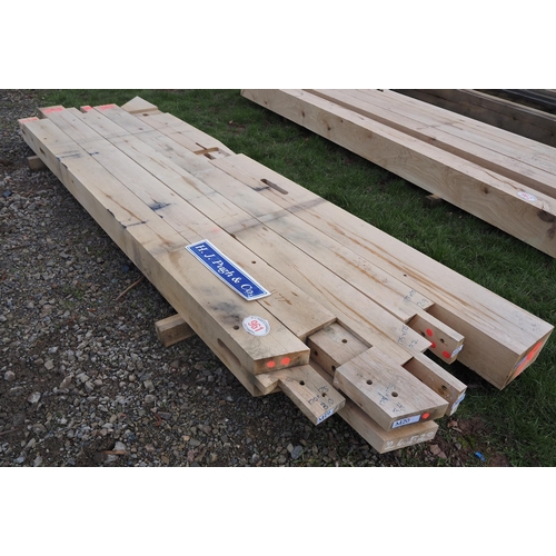 961 - Machined oak beams average 3m x 175mm x 175mm - 5